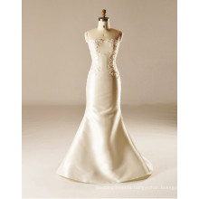 Mermaid Satin Floor Length Strapless Wedding Gown